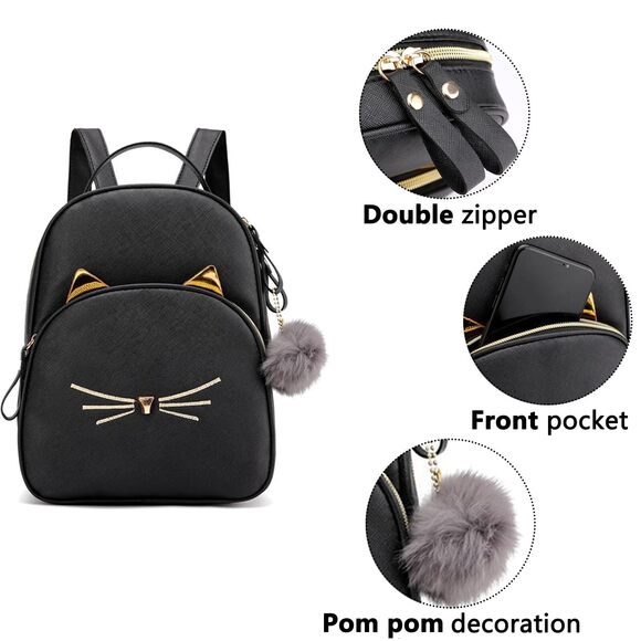 9261 Mini Backpack for Girls Teens Small Cat Backpack Purse main image 6